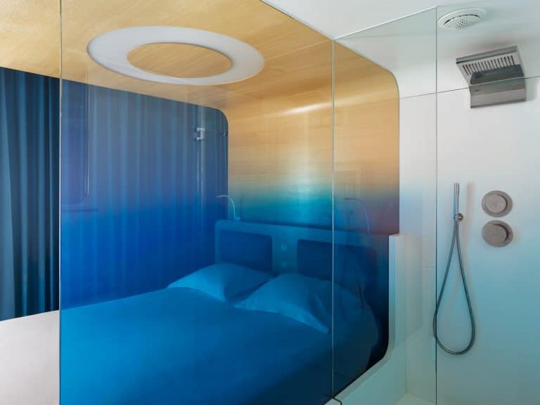 paroi de douche en verre dégradé